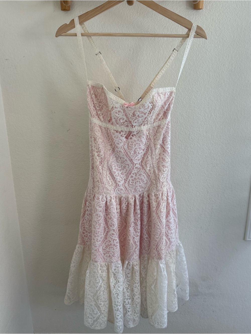 Vintage rare boudoir cottage Victorian fairy coquette lace babydoll midi dress